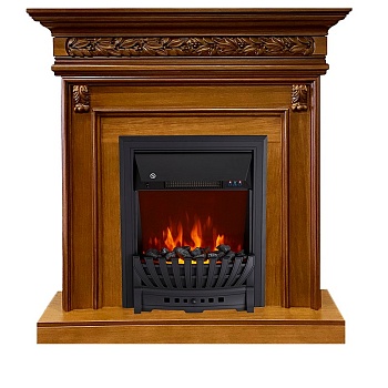 Каминокомплект Royal Flame  Valletta - Орех с очагом Aspen Black
