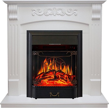 Каминокомплект Royal Flame  Sorrento угловой - Белый дуб с очагом Majestic FX Black
