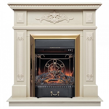 Электрокамин RealFlame  Lilian WT с очагом Majestic Lux Brass