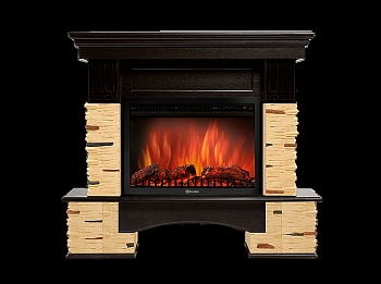 Портал Firelight Pietra Nuovo 25 камень сланец натуральный, шпон темный дуб