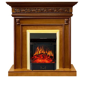 Каминокомплект Royal Flame  Valletta - Орех с очагом Majestic FX Brass