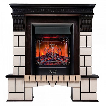 Электрокамин RealFlame  Stone STD AO с очагом Majestic Lux Black RC