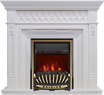 Каминокомплект Royal Flame  Alexandria - Белый дуб с очагом Aspen Gold