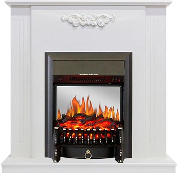 Каминокомплект Royal Flame  Lumsden - Белый дуб с очагом Fobos FX M Black