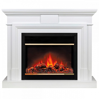 Электрокамин RealFlame  Marco 25,5/26 WT с очагом Moonblaze Deluxe Brass