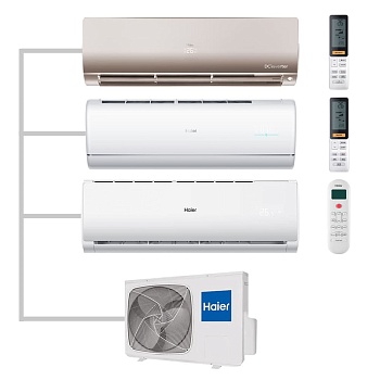 Мульти сплит-система настенная Haier AS35S2SJ2FA-W / AS35S2SF2FA-G / AS12TS6HRA-M / 3U70S2SR5FA Inverter
