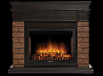 Каминокомплект Electrolux Bricks Wood 25 с очагом EFP/P-2520LS камень темный, шпон венге