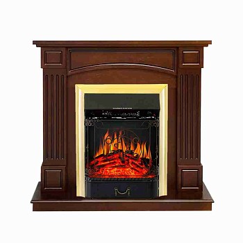 Каминокомплект Royal Flame  Valletta - Белый (Ширина 1040 мм) с очагом Majestic FX Brass