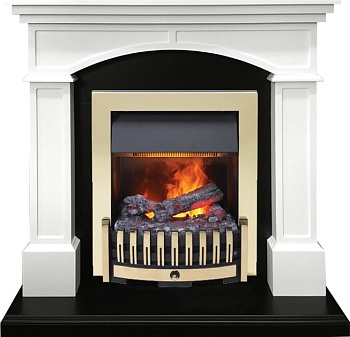 Каминокомплект Dimplex Langford - Белый с черным с очагом Danville Brass FB2