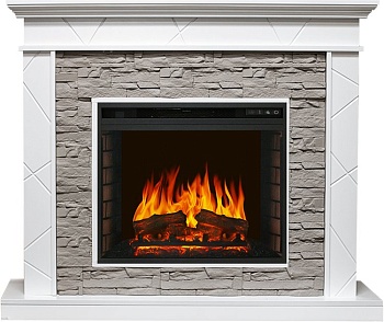 Каминокомплект Royal Flame  Basel - Белый / Сланец серый с очагом Vision 23 EF LED FX