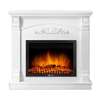 Каминокомплект Electrolux Barocco 25 с очагом EFP/P-2720RLS белый