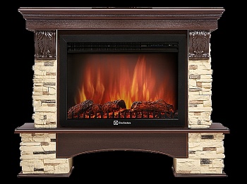 Портал Firelight Pietra 30S камень сланец натуральный, шпон темный дуб