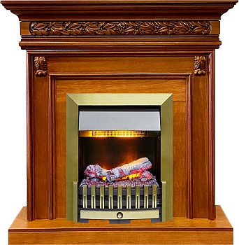 Каминокомплект Dimplex Valletta - Орех с очагом Danville Antique Brass FB2