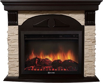 Каминокомплект Electrolux Torre 30S с очагом EFP/P-3020LS камень слоновая кость, шпон венге