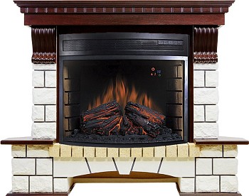 Каминокомплект Royal Flame  Pierre Luxe - Темный дуб / Белый (Ширина 1320мм) с очагом Dioramic 28 LED FX