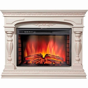 Каминокомплект Electrolux Perfetto R 26/30 с очагом EFP/P-3020LS шпон беленый дуб с платиновой патиной