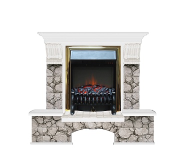 Каминокомплект Glenrich Бостон К Карелия (Fobos brass)