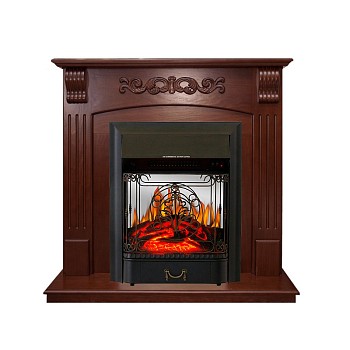 Каминокомплект Royal Flame  Sorrento угловой - Орех с очагом Majestic FX M Black