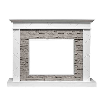 Портал Royal Flame  Basel - Белый / Сланец серый