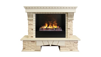 Электрокамин RealFlame  Sorento 25,5/26 WT с очагом 3D Cassette 630 + Black вставка