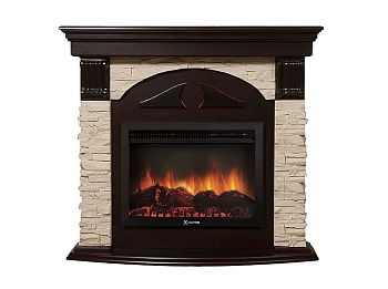 Каминокомплект Electrolux Torre 25U (угловой) с очагом EFP/P-2720RLS камень слоновая кость, темный дуб