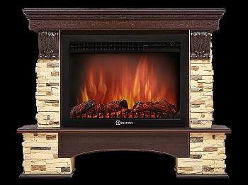 Портал Firelight Pietra 30U (угловой) камень сланец натуральный, шпон темный дуб