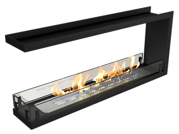 Встраиваемый биокамин Zefire Contour торцевой сквозной 1100 (Estetic Flame)