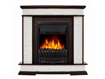 Каминокомплект Electrolux Scala Classic с очагом Classic EFP/P-1020LS камень сланец скалистый белый, шпон тёмный дуб