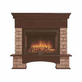 Каминокомплект Electrolux Forte Wood 25U (угловой) с очагом EFP/P-2520LS камень коричневый, дуб