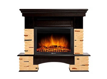 Каминокомплект Electrolux Pietra 25S с очагом EFP/P-2520LS камень сланец натуральный, шпон венге