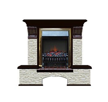 Каминокомплект Glenrich Бостон К Грот однотонный (Fobos brass) венге