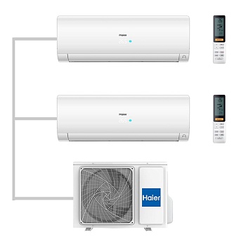 Мульти сплит-система настенная Haier AS25S2SF2FA-W / AS25S2SF2FA-W / 2U40S2SM1FA Inverter