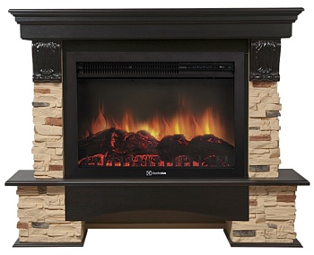 Каминокомплект Electrolux Pietra 26/30S с очагом EFP/P-3020LS камень сланец натуральный, шпон венге