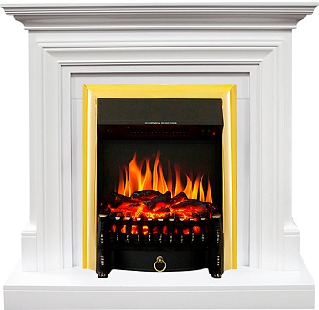 Каминокомплект Royal Flame  Bradford - Белый с очагом Fobos FX Brass