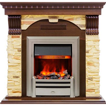 Каминокомплект Dimplex Dublin угловой - Темный дуб / Сланец с очагом Chesford