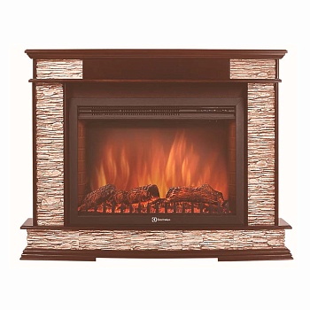 Каминокомплект Electrolux Scala 25 с очагом EFP/P-2520LS камень сланец скалистый бурый, шпон тёмный дуб