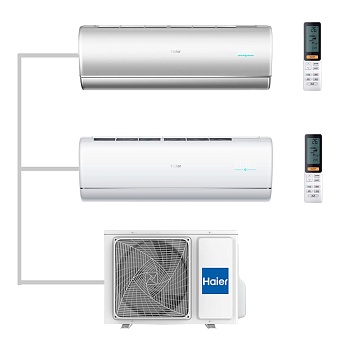 Мульти сплит-система настенная Haier AS25S2SJ2FA-S / AS25S2SJ2FA-W / 2U40S2SM1FA Inverter